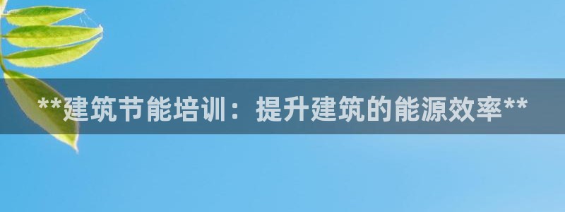 e尊国际娱乐官网地址：**建筑节能培训：提升建筑的能源效率**