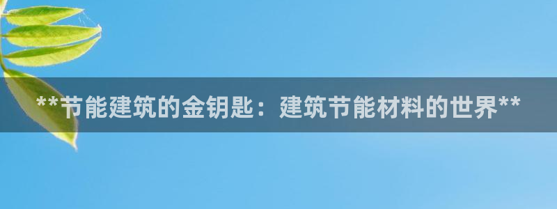 e尊国际娱乐官网下载：**节能建筑的金钥匙：建筑节能材料的世界**