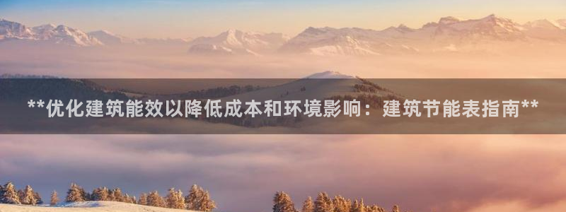 谁知道e尊国际的网址：**优化建筑能效以降低成本和环境影响：建筑节能表指南**