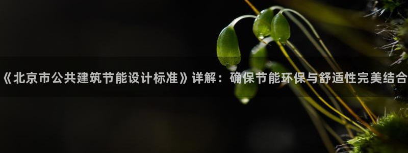 e尊国际网址：《北京市公共建筑节能设计标准》详解：确保节能环保与舒适性完美结合