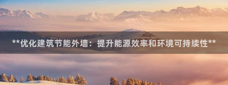 e尊国际官网：**优化建筑节能外墙：提升能源效率和环境可持续性**