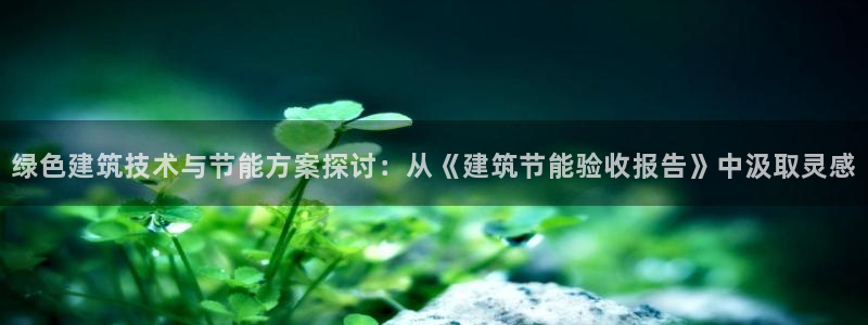 e尊平台：绿色建筑技术与节能方案探讨：从《建筑节能验收报告》中汲取灵感